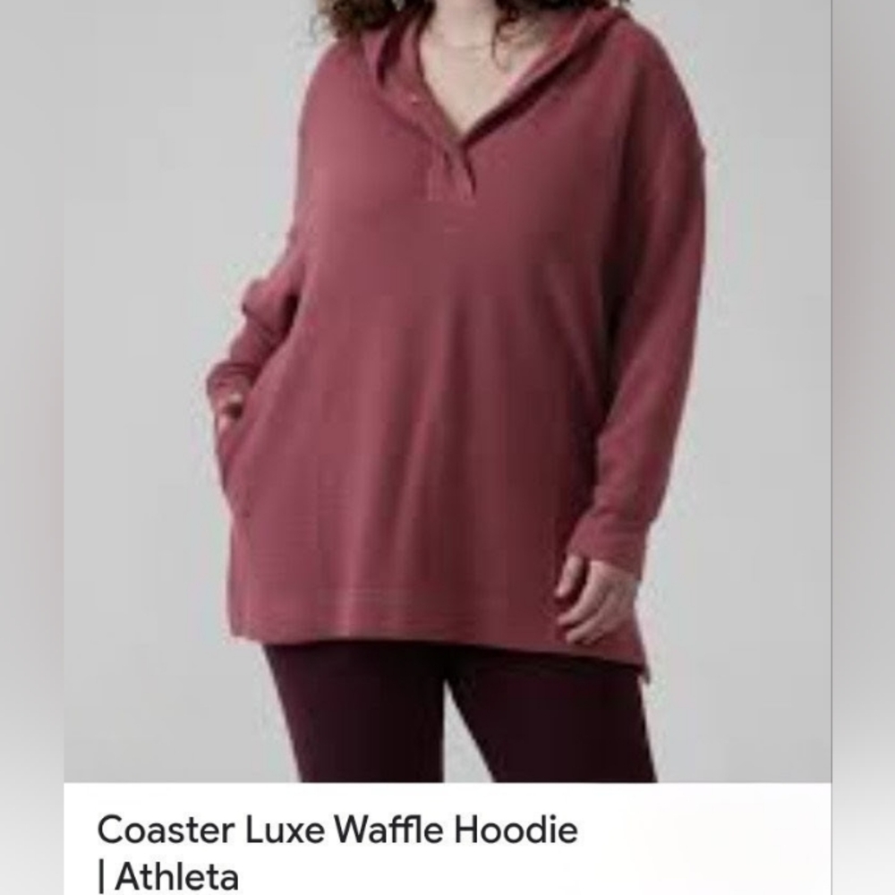 Athleta Coaster Luxe Waffle Hoodie - Mauve